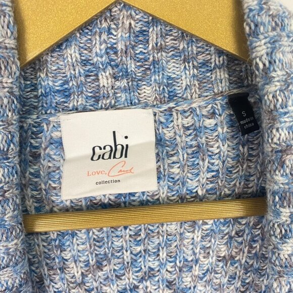 Cabi Blue Knit Long Duster Open Front Sleeveless Cardigan - Picture 6 of 13